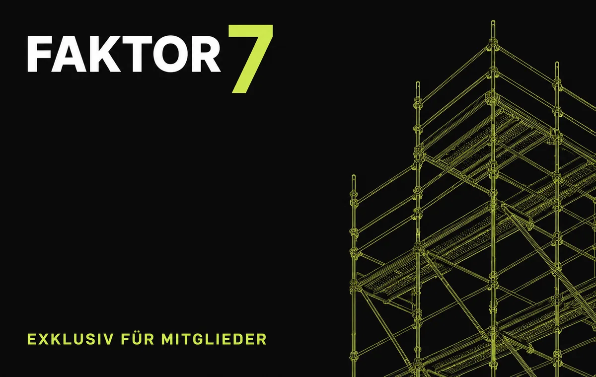 Mitgliedskarte der Faktor 7 Masterclass, Programm Gerüstbau