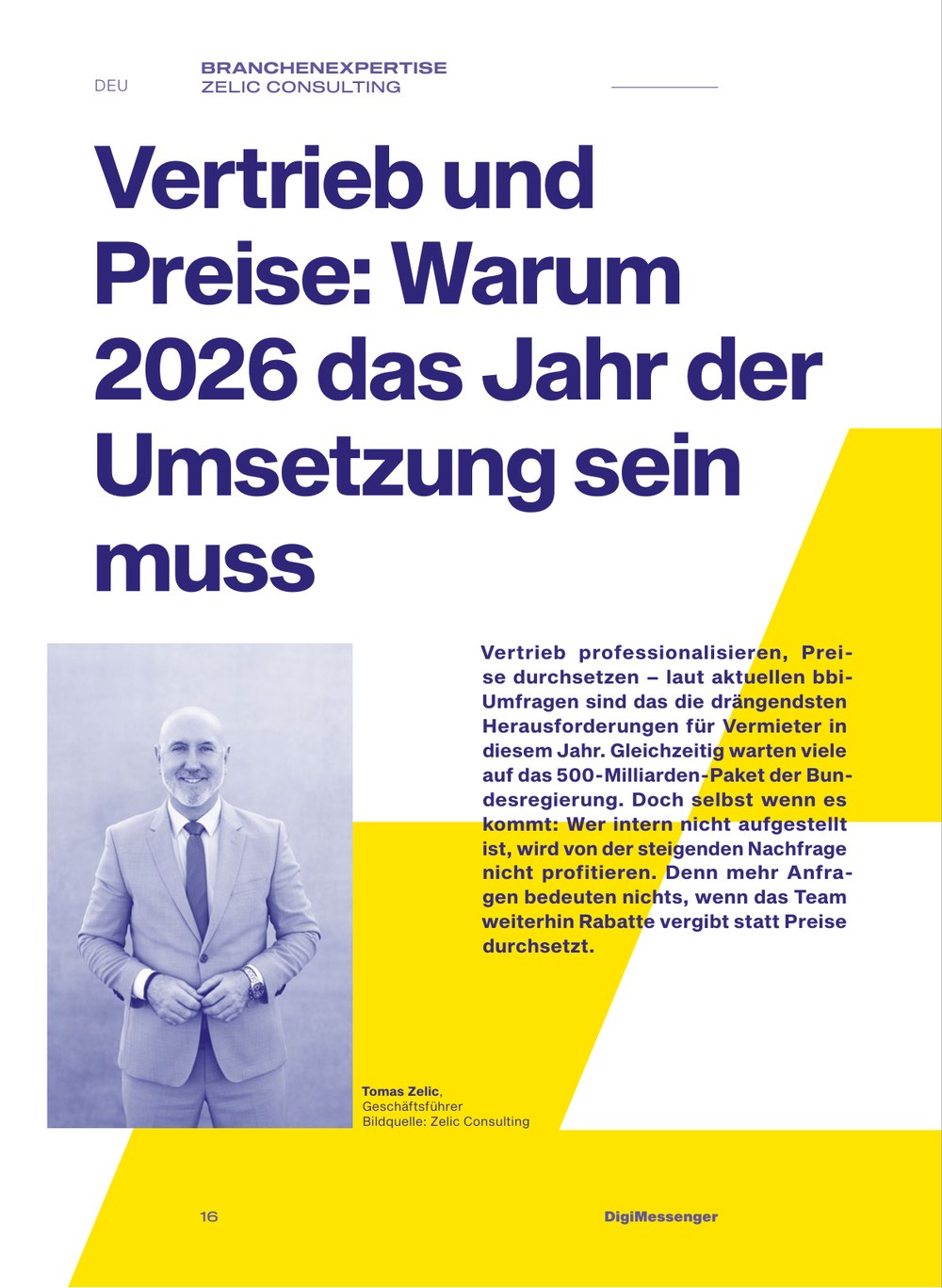 Seite 16 des LECTURA DigiMessenger, Ausgabe 22, mit dem Fachbeitrag von Zelic Consulting